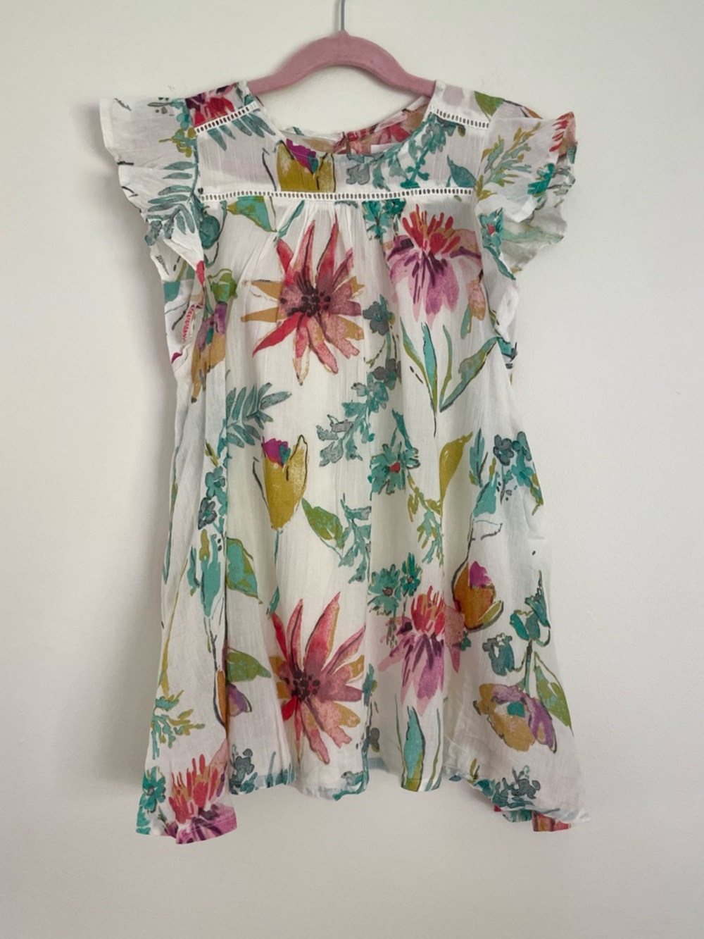 Old Navy Cotton Floral Ruffle Sleeve Dress
